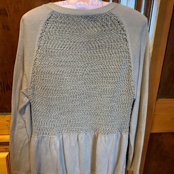 Haiku Tan Knit V Neck Cardigan Size Small - Picture 5 of 6